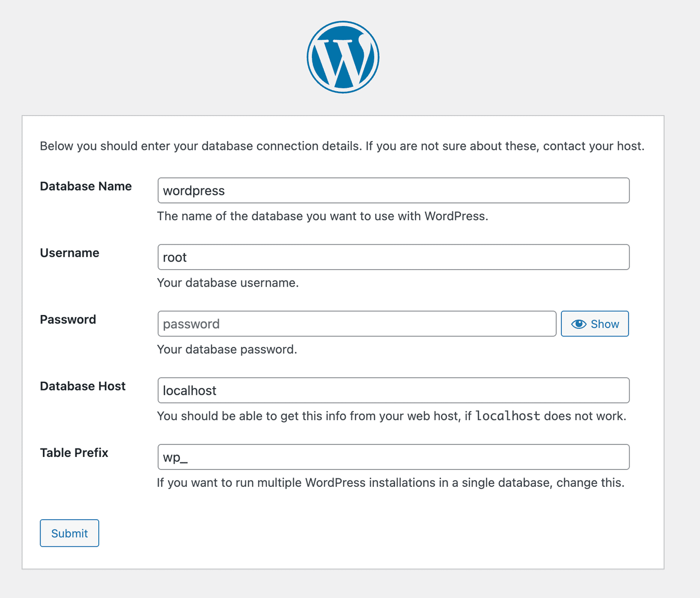 WordPress Datenbank einrichten